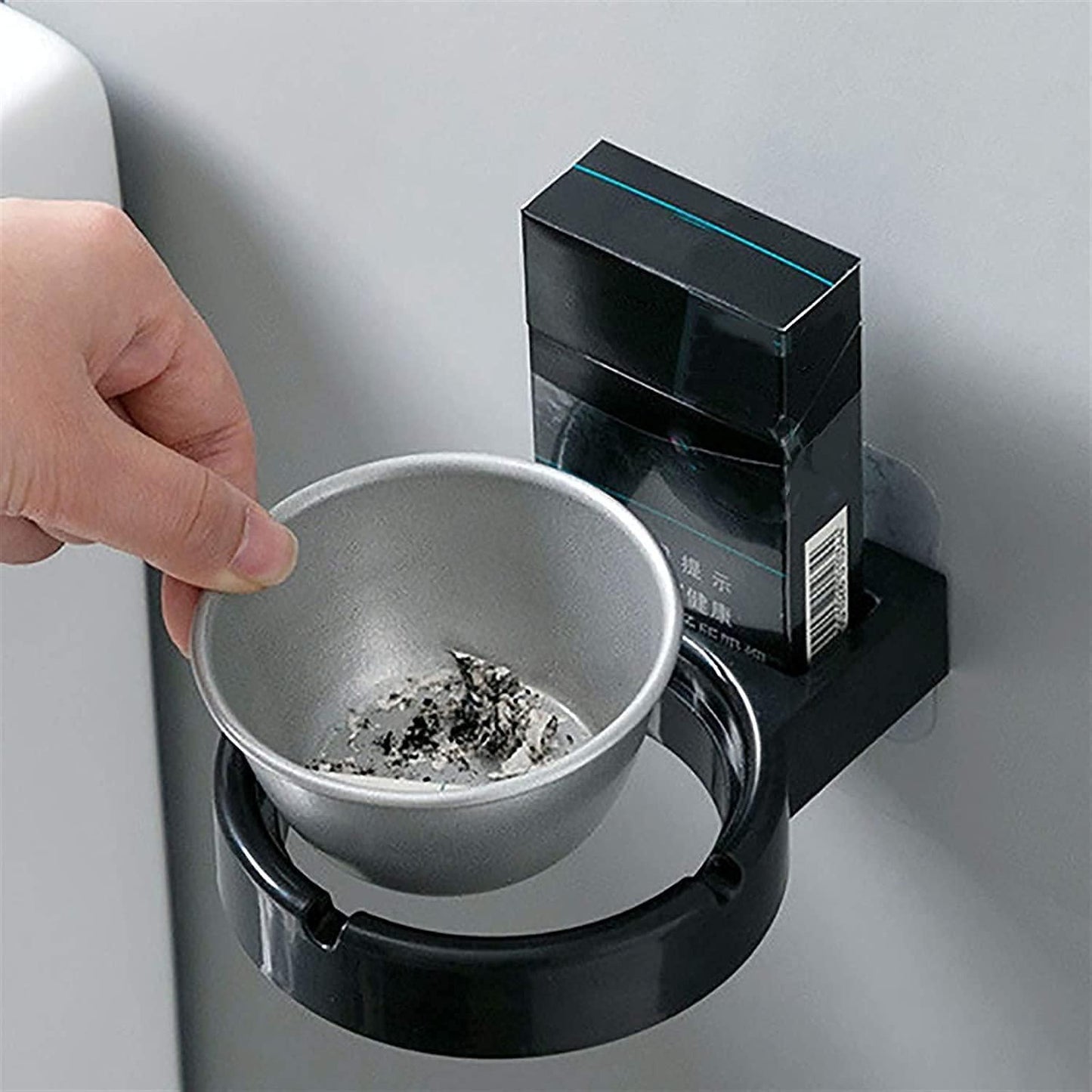 Wall-Mounted Steel Ashtray & Lighter Rack – Neat & Durable.