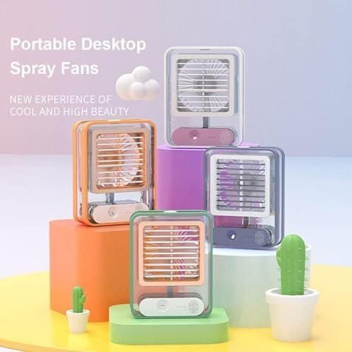 Rechargeable Mini USB Fan with Mist Spray – Battery Operated.