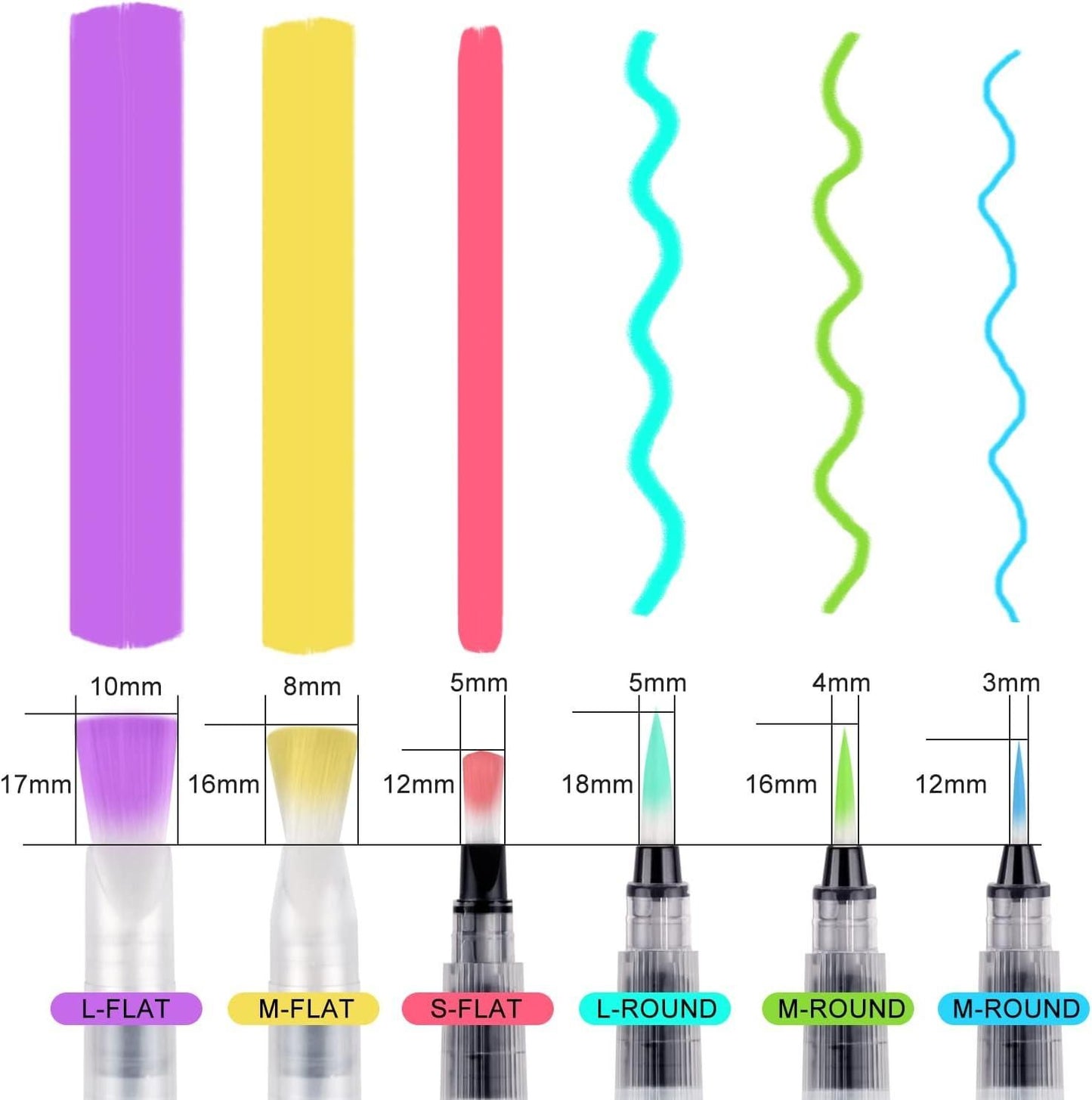 Watercolor Tank Brush Set of 6 – Versatile & High-Quality Brushes
