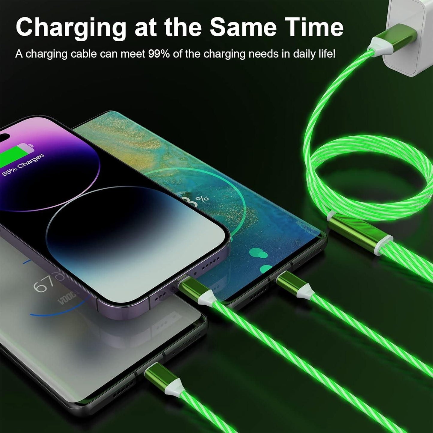 3-in-1 Multi USB LED Light-Up Charging Cable – Fast & Stylish
