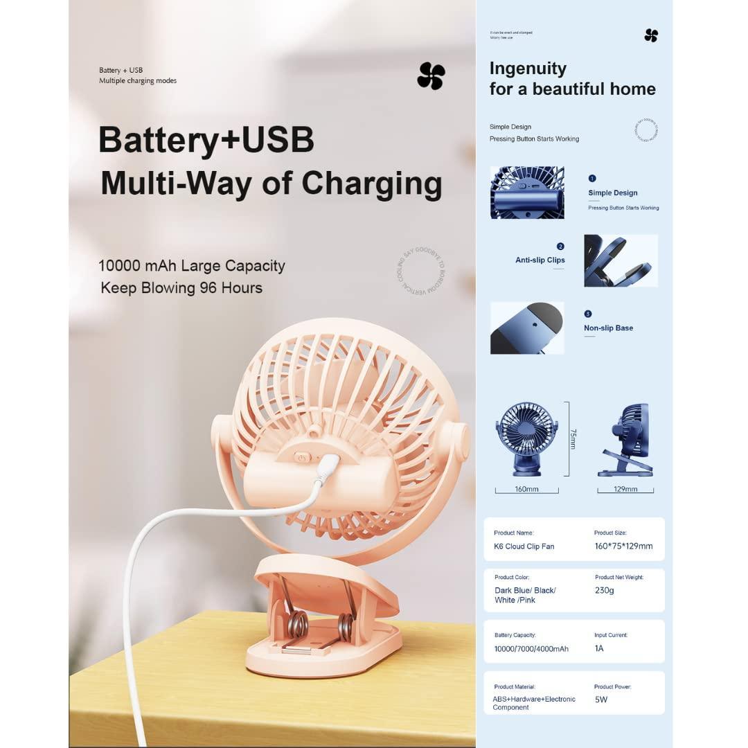 Stylish, Silent USB Portable Desktop Fan with Super Airflow
