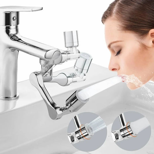 1080° Swivel Stainless Steel Faucet – Silver Bathroom Tap