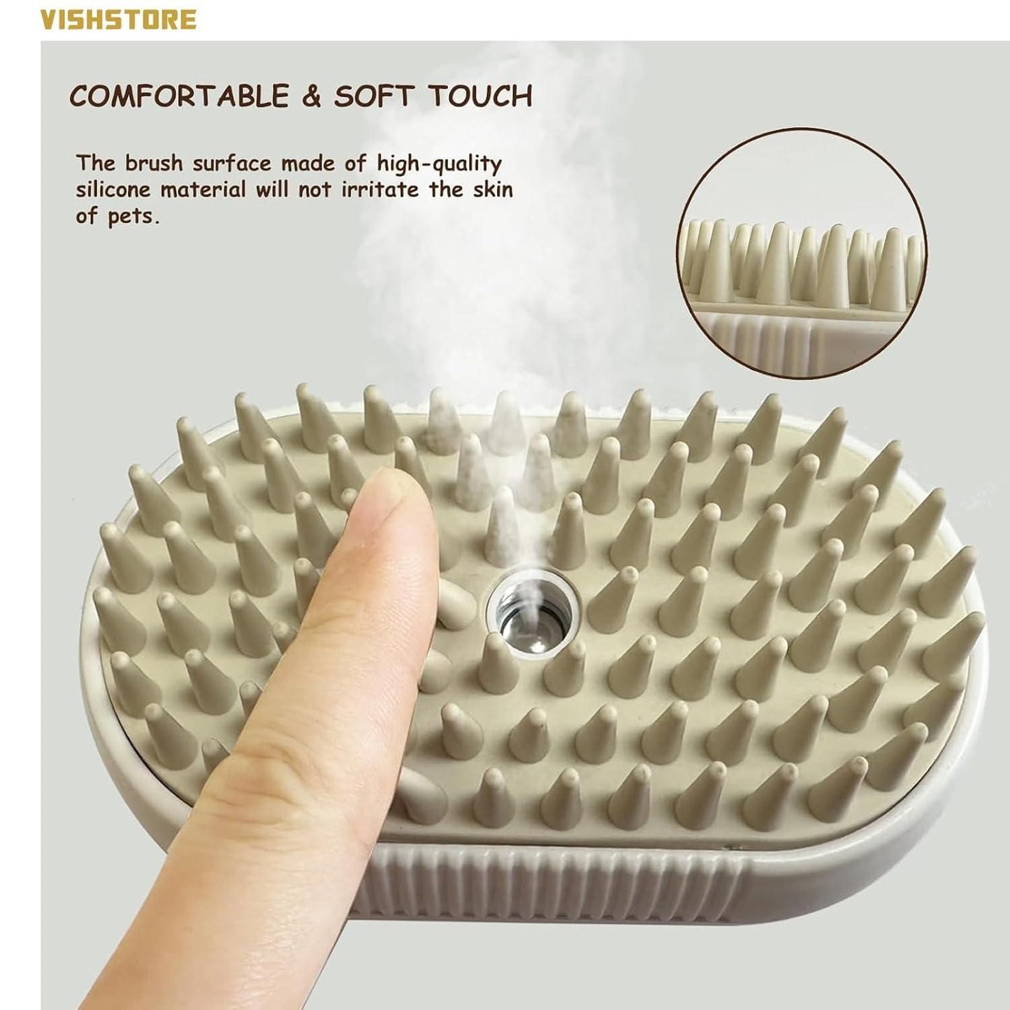 Steam Brush for Dog/Cat Lovers – Easy Fur Removal & Grooming