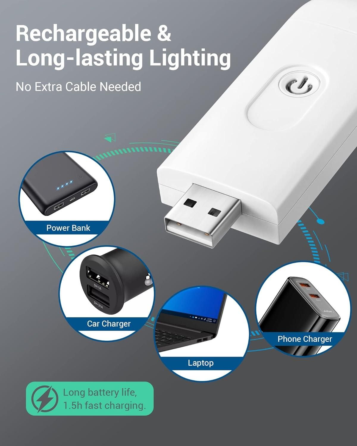 USB Rechargeable Reading Light – Adjustable Brightness & Eye Care.