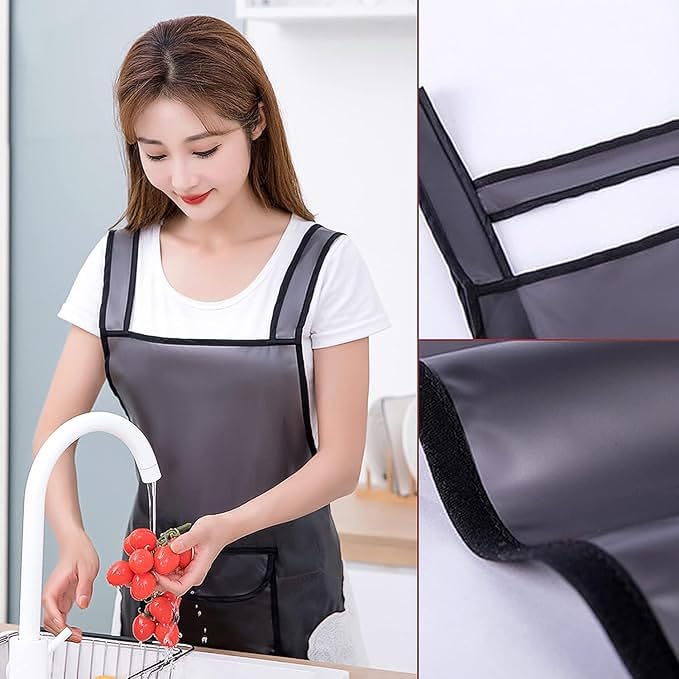 Plain Waterproof Transparent Kitchen Apron – Medium
