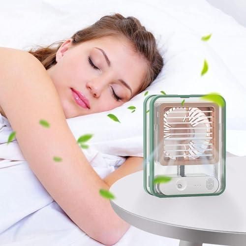Rechargeable Mini USB Fan with Mist Spray – Battery Operated.