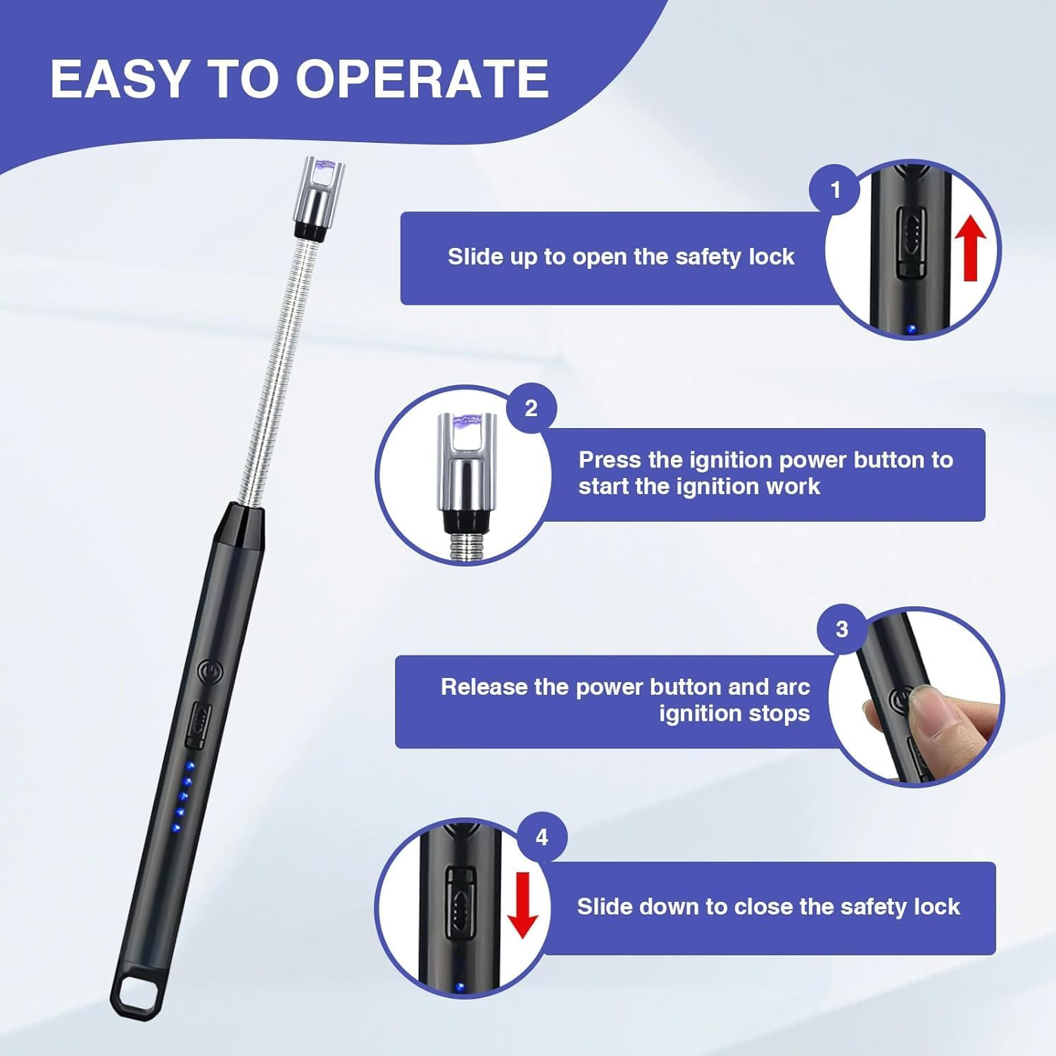 Baide Silver Rechargeable Electric Lighter – 6mm Size