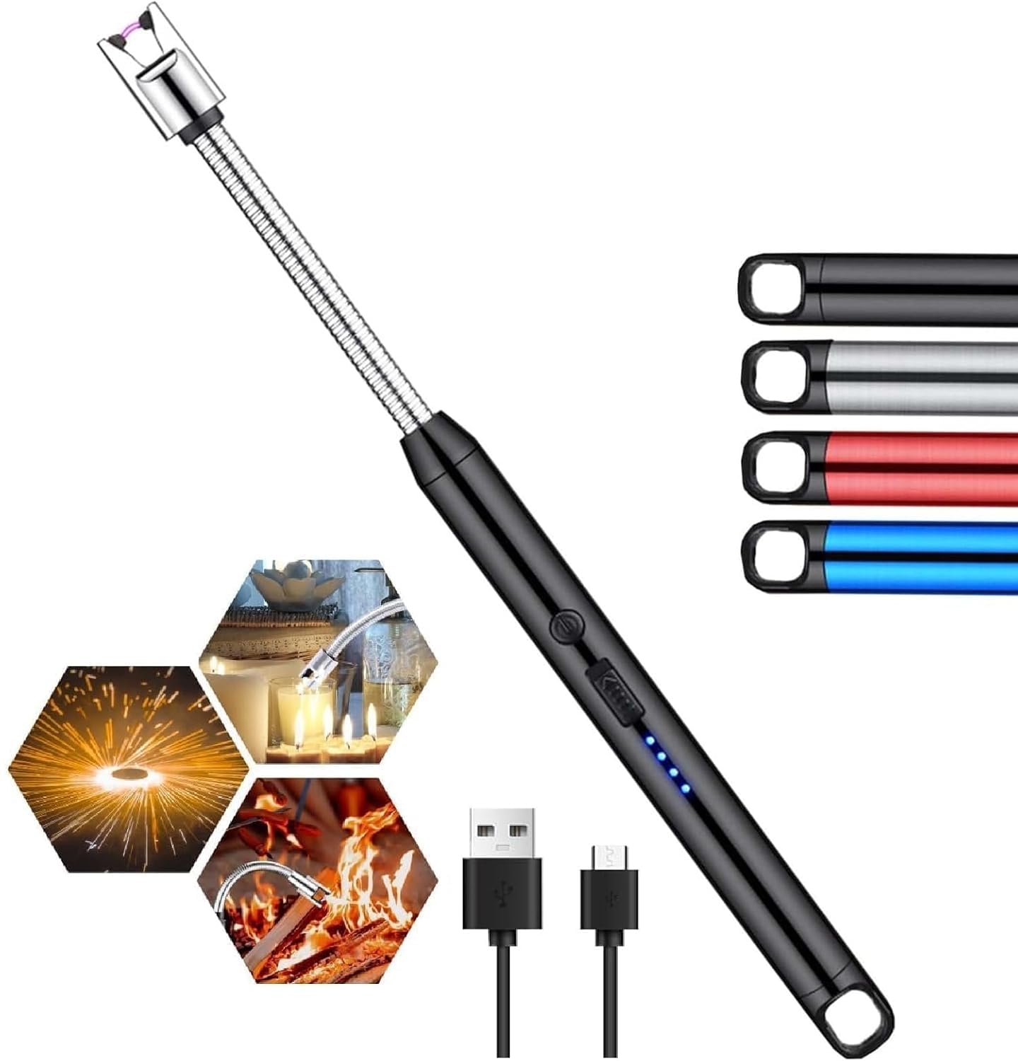 Baide Silver Rechargeable Electric Lighter – 6mm Size