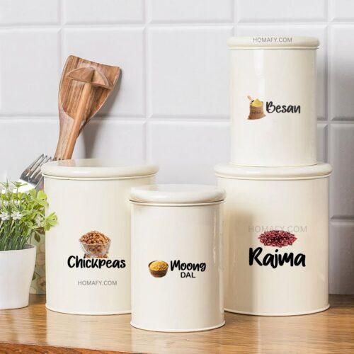 3D Waterproof Kitchen Spice Jar Labels (60 Stickers, 1 Pack)