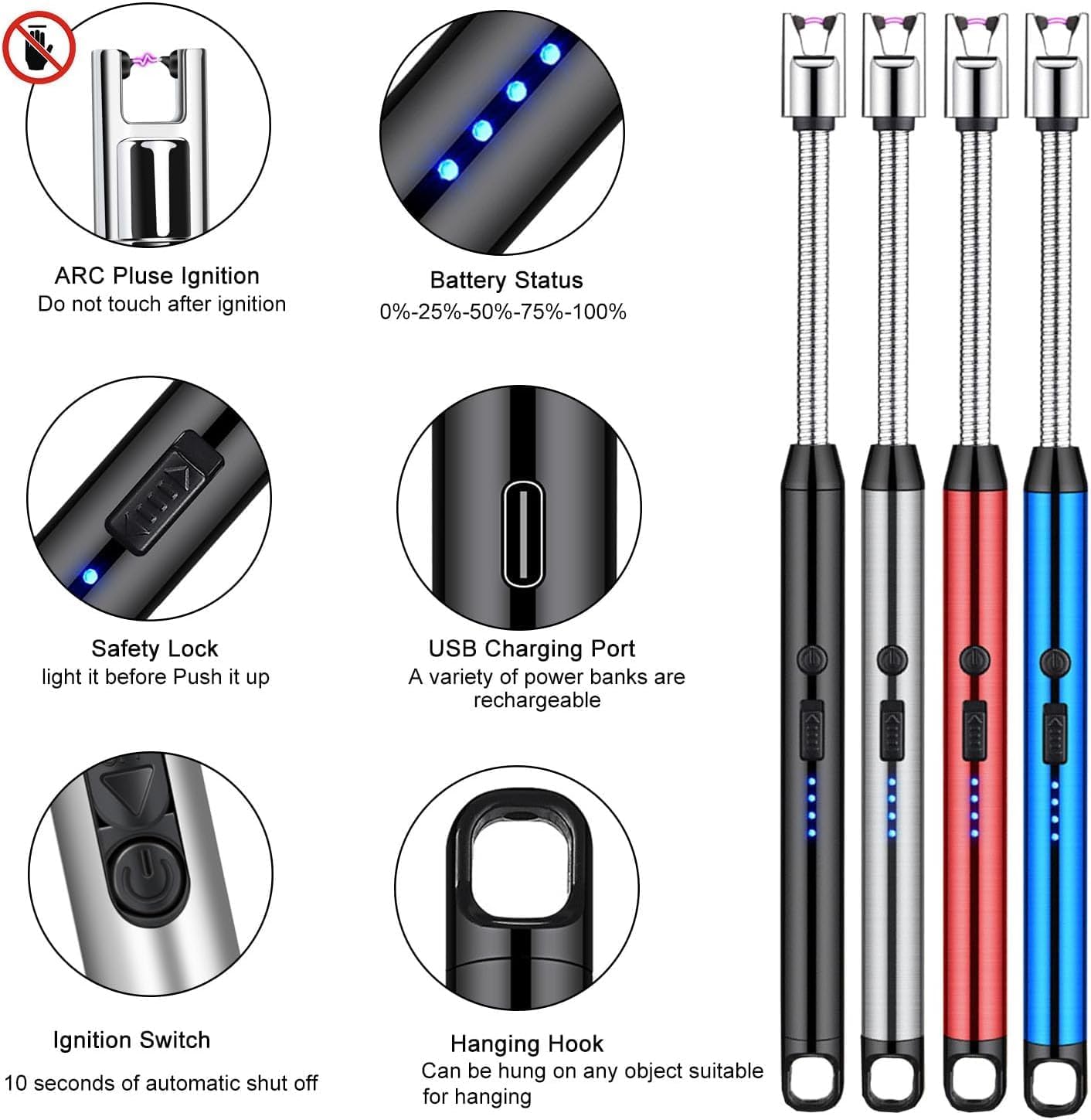 Baide Silver Rechargeable Electric Lighter – 6mm Size