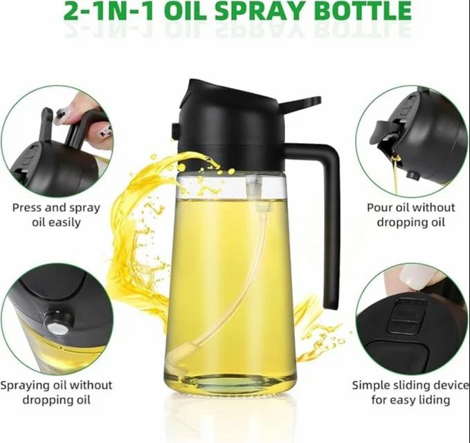 Oil Sprayer & Dispenser Bottle for Kitchen Use
