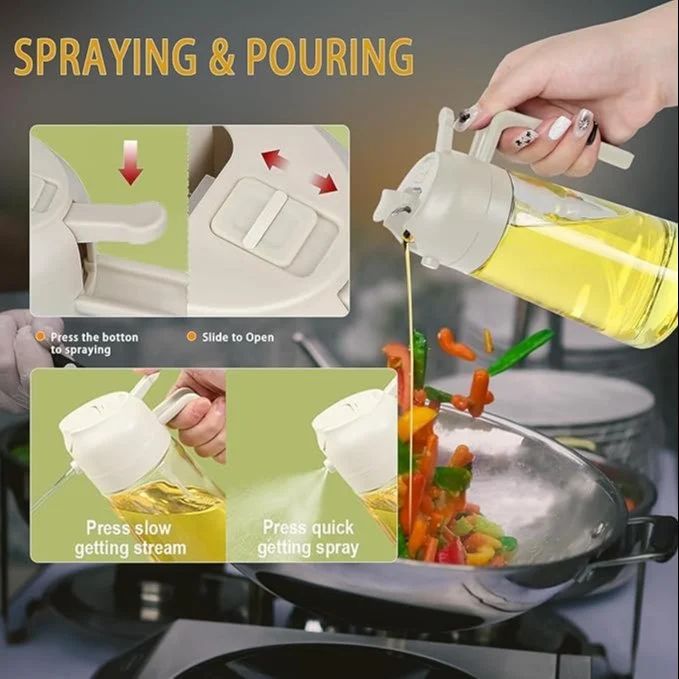 Oil Sprayer & Dispenser Bottle for Kitchen Use