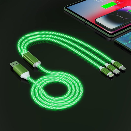 3-in-1 Multi USB LED Light-Up Charging Cable – Fast & Stylish