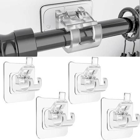 Self-Adhesive Rod Clips Hooks – Pack of 6 for Easy Organization