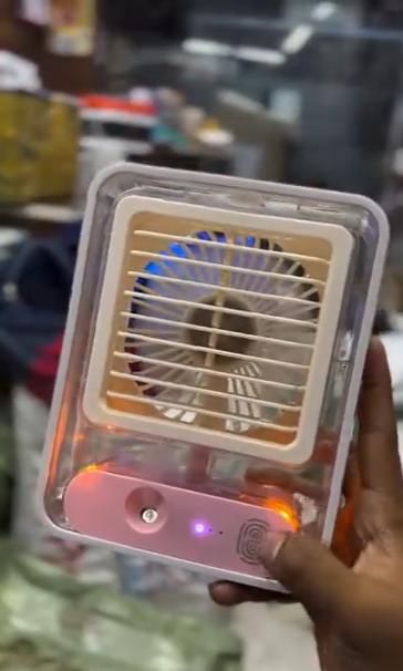 Rechargeable Mini USB Fan with Mist Spray – Battery Operated.
