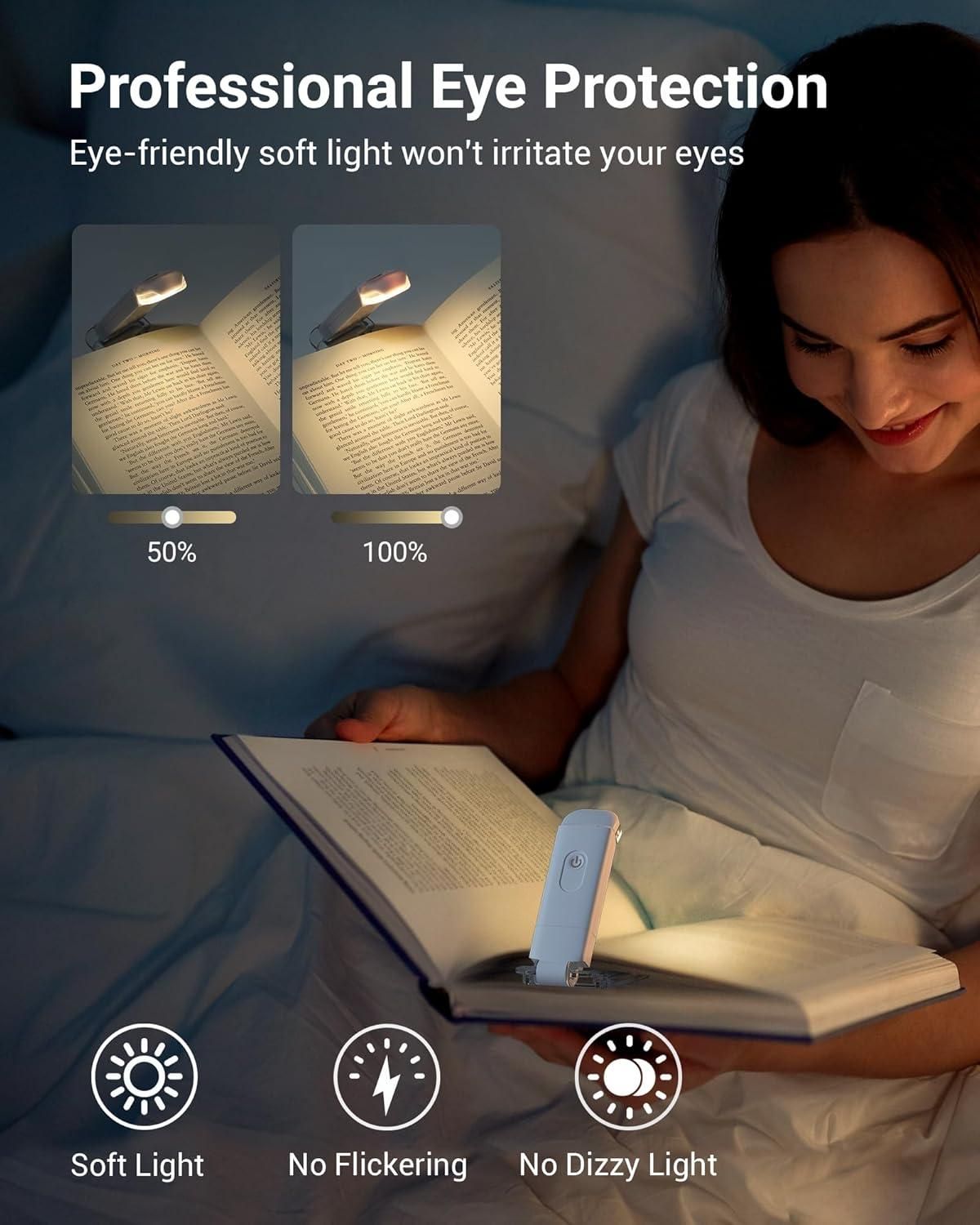 USB Rechargeable Reading Light – Adjustable Brightness & Eye Care.