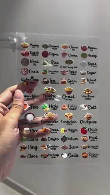 3D Waterproof Kitchen Spice Jar Labels (60 Stickers, 1 Pack)